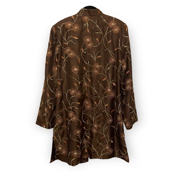 Victor Costa Mid Length Embroidered Floral Jacket Medium - Picture 2 of 6
